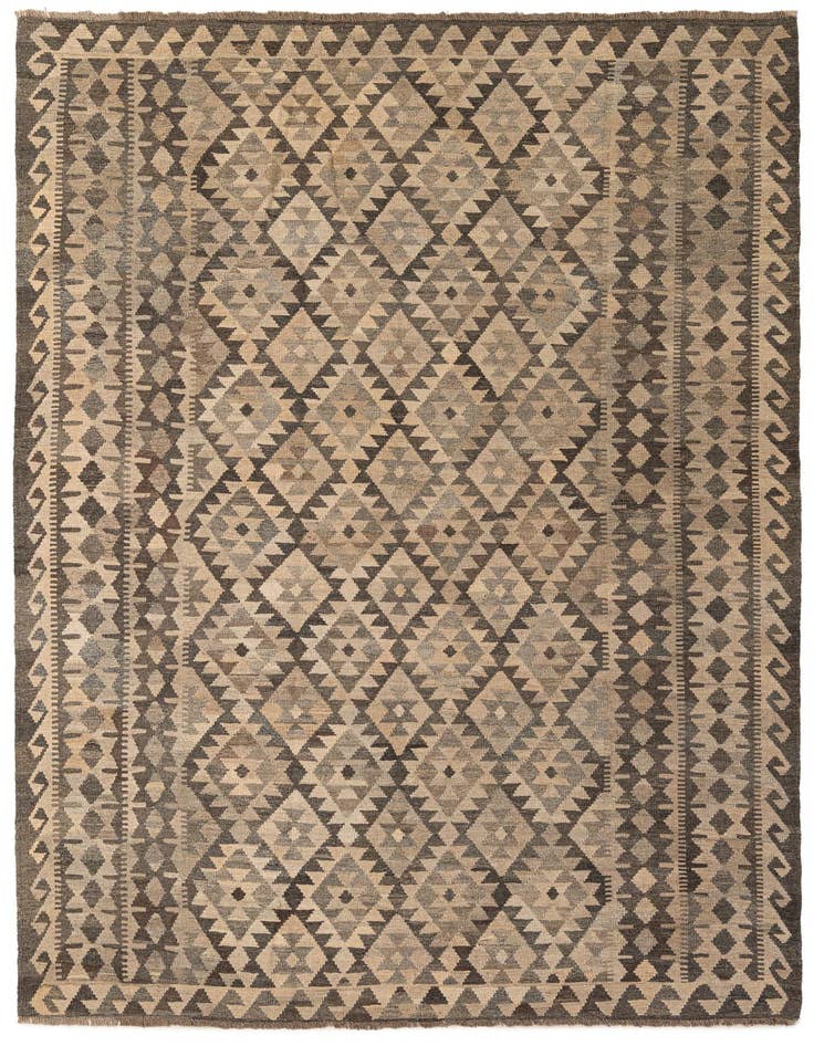 Detail image of 6' 10 x 9' 9 Hand Woven Kilim Maymana Wool Rug