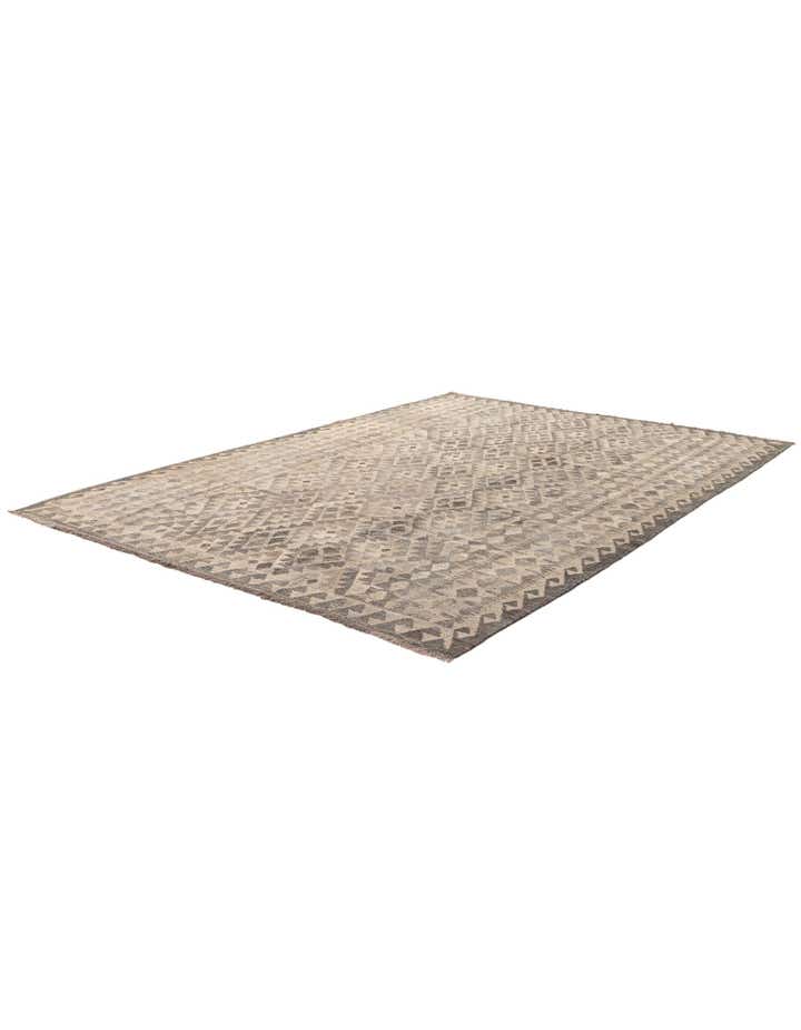 6' 11 x 9' 9 Hand Woven Kilim Maymana Wool Rug