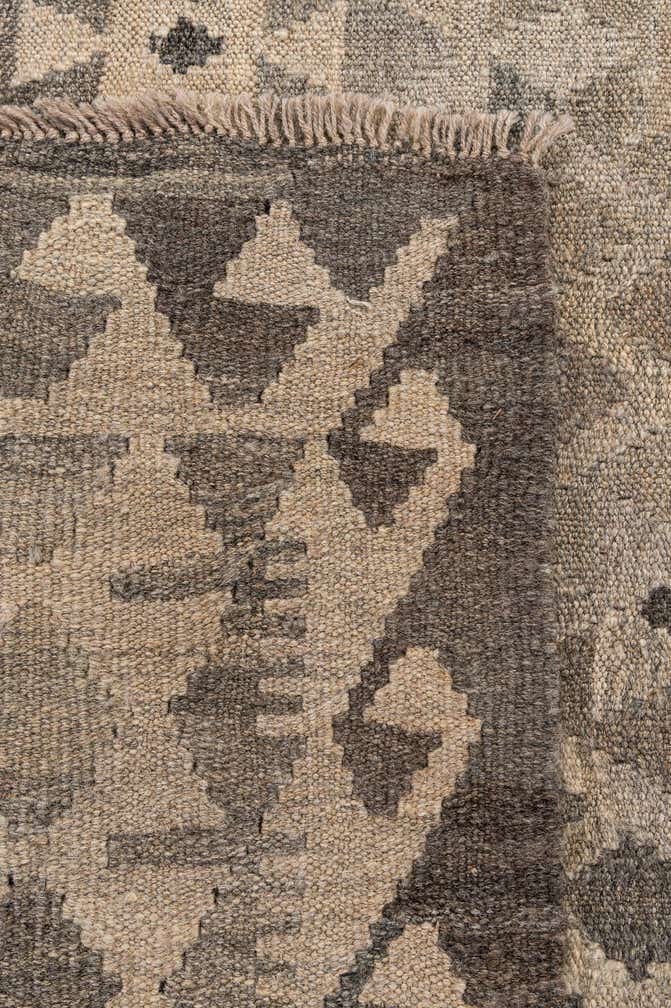 6' 11 x 9' 9 Hand Woven Kilim Maymana Wool Rug