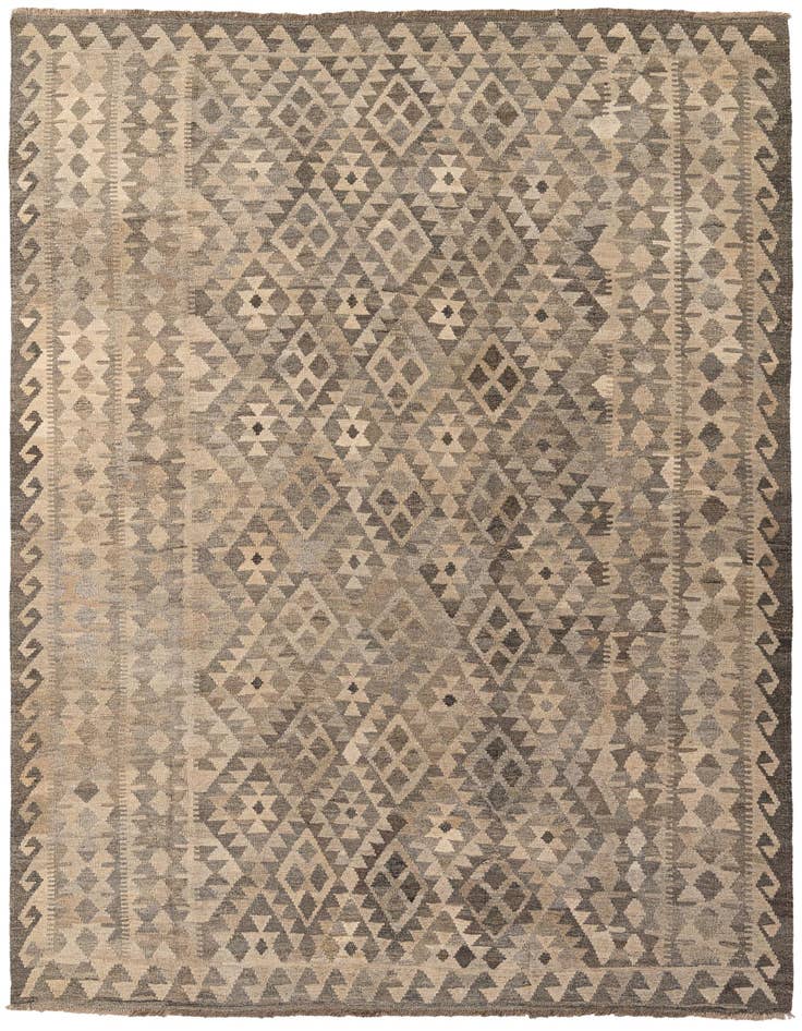 Detail image of 6' 11 x 9' 9 Hand Woven Kilim Maymana Wool Rug