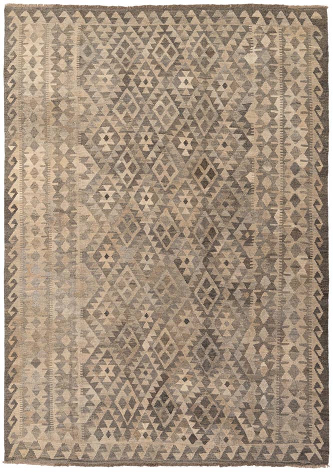 Detail image of 6' 11 x 9' 9 Hand Woven Kilim Maymana Wool Rug