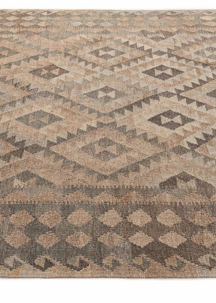 6' 10 x 9' 7 Hand Woven Kilim Maymana Wool Rug