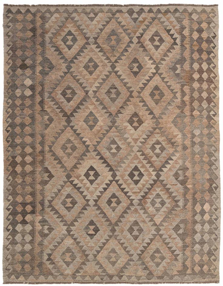 Detail image of 6' 10 x 9' 7 Hand Woven Kilim Maymana Wool Rug