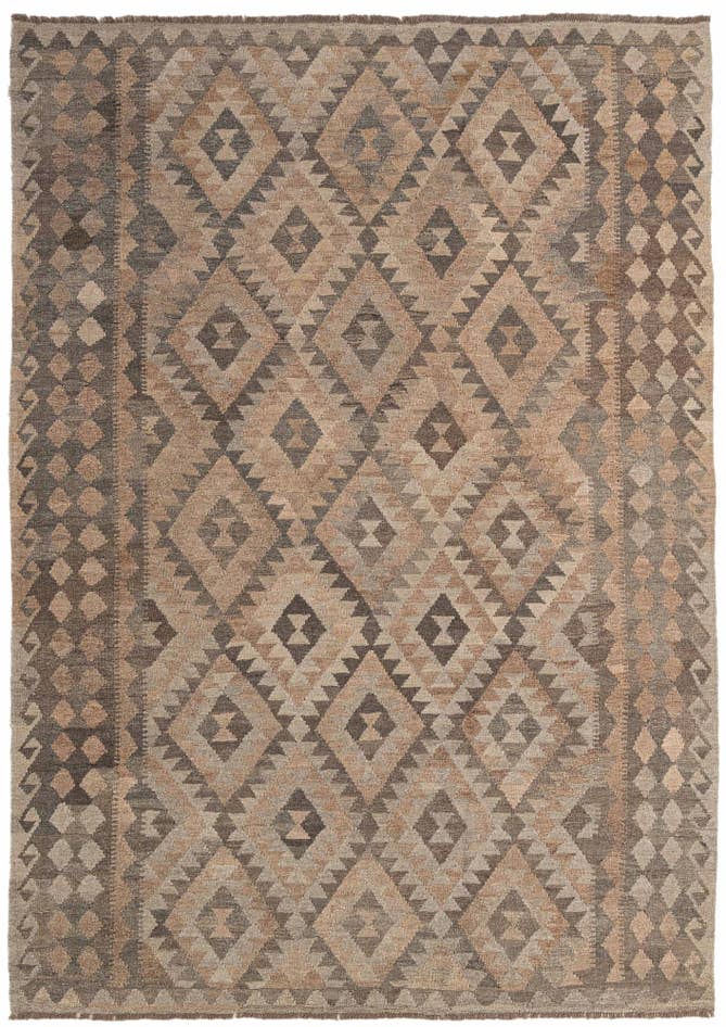 Detail image of 6' 10 x 9' 7 Hand Woven Kilim Maymana Wool Rug