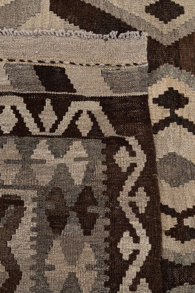 6' 9 x 9' 8 Hand Woven Kilim Maymana Wool Rug