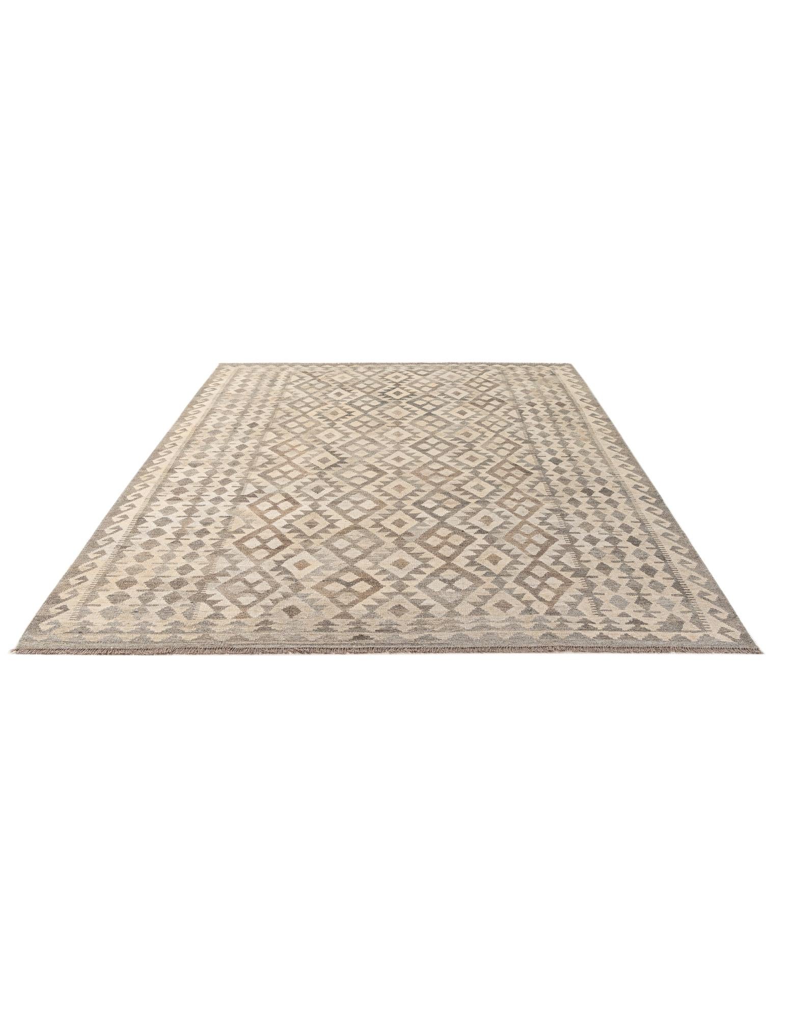 6' 11 x 9' 10 Hand Woven Kilim Maymana Wool Rug