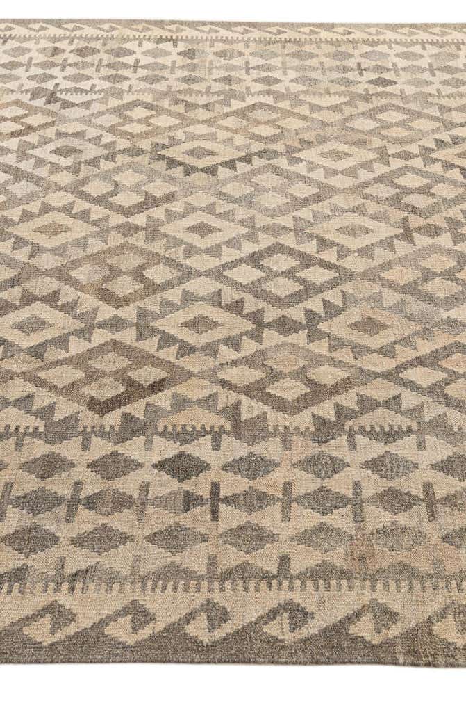 6' 11 x 9' 10 Hand Woven Kilim Maymana Wool Rug