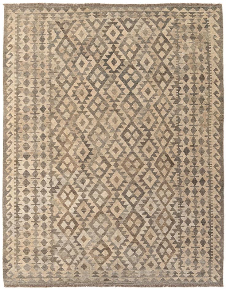 Detail image of 6' 11 x 9' 10 Hand Woven Kilim Maymana Wool Rug