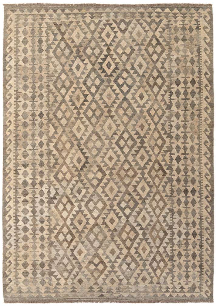 6' 11 x 9' 10 Hand Woven Kilim Maymana Wool Rug