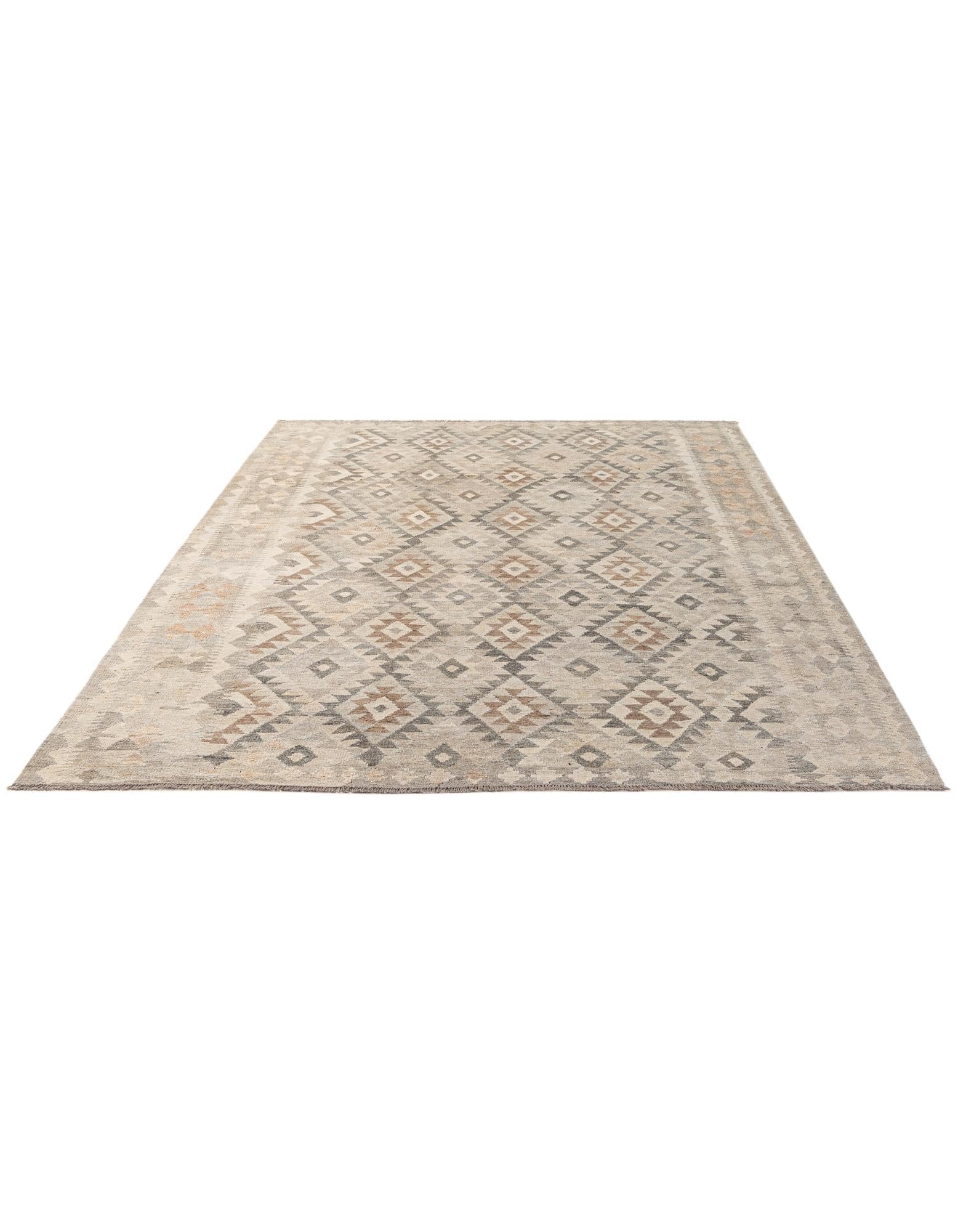 7' x 9' 11 Hand Woven Kilim Maymana Wool Rug