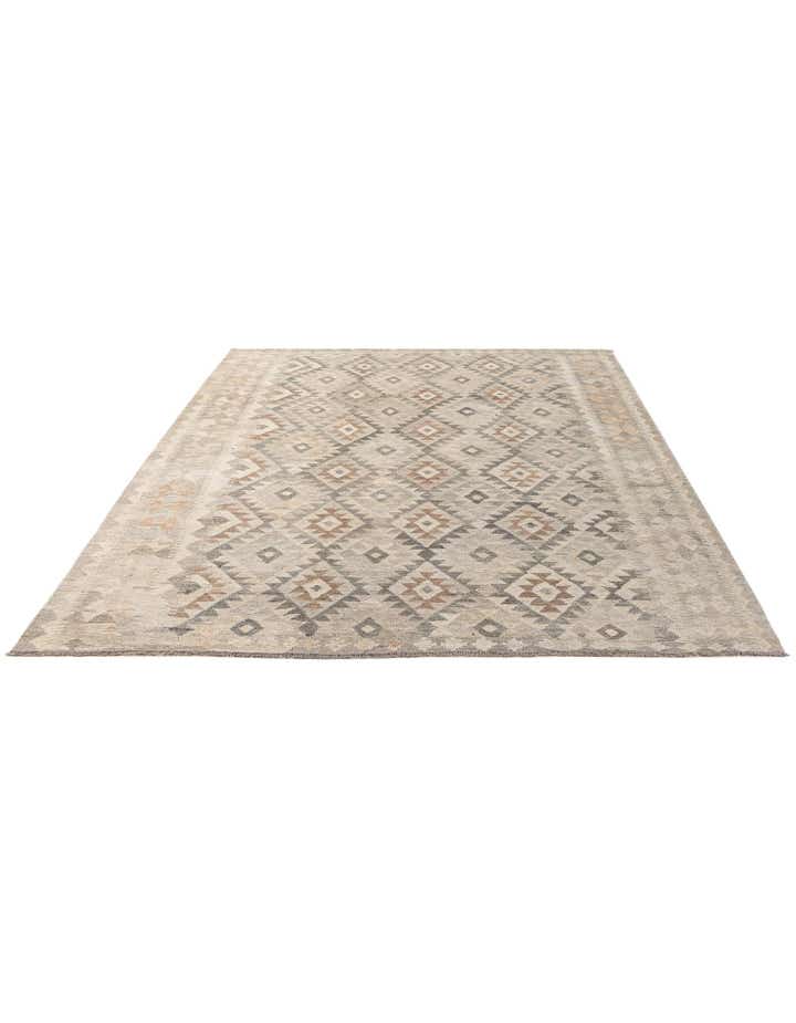 7' x 9' 11 Hand Woven Kilim Maymana Wool Rug