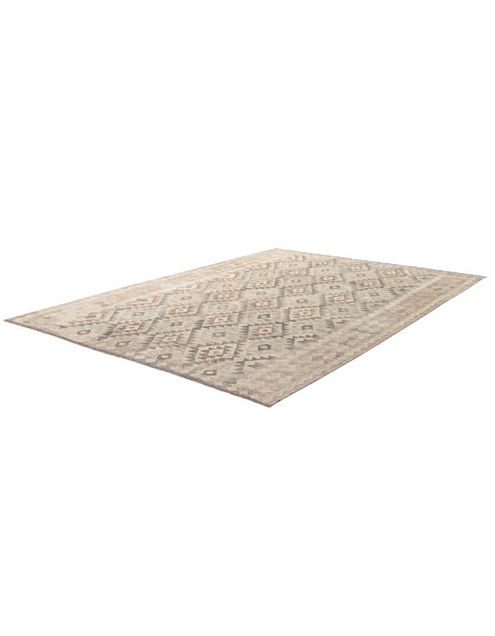 7' x 9' 11 Hand Woven Kilim Maymana Wool Rug