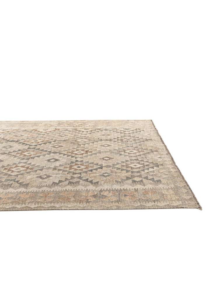 7' x 9' 11 Hand Woven Kilim Maymana Wool Rug