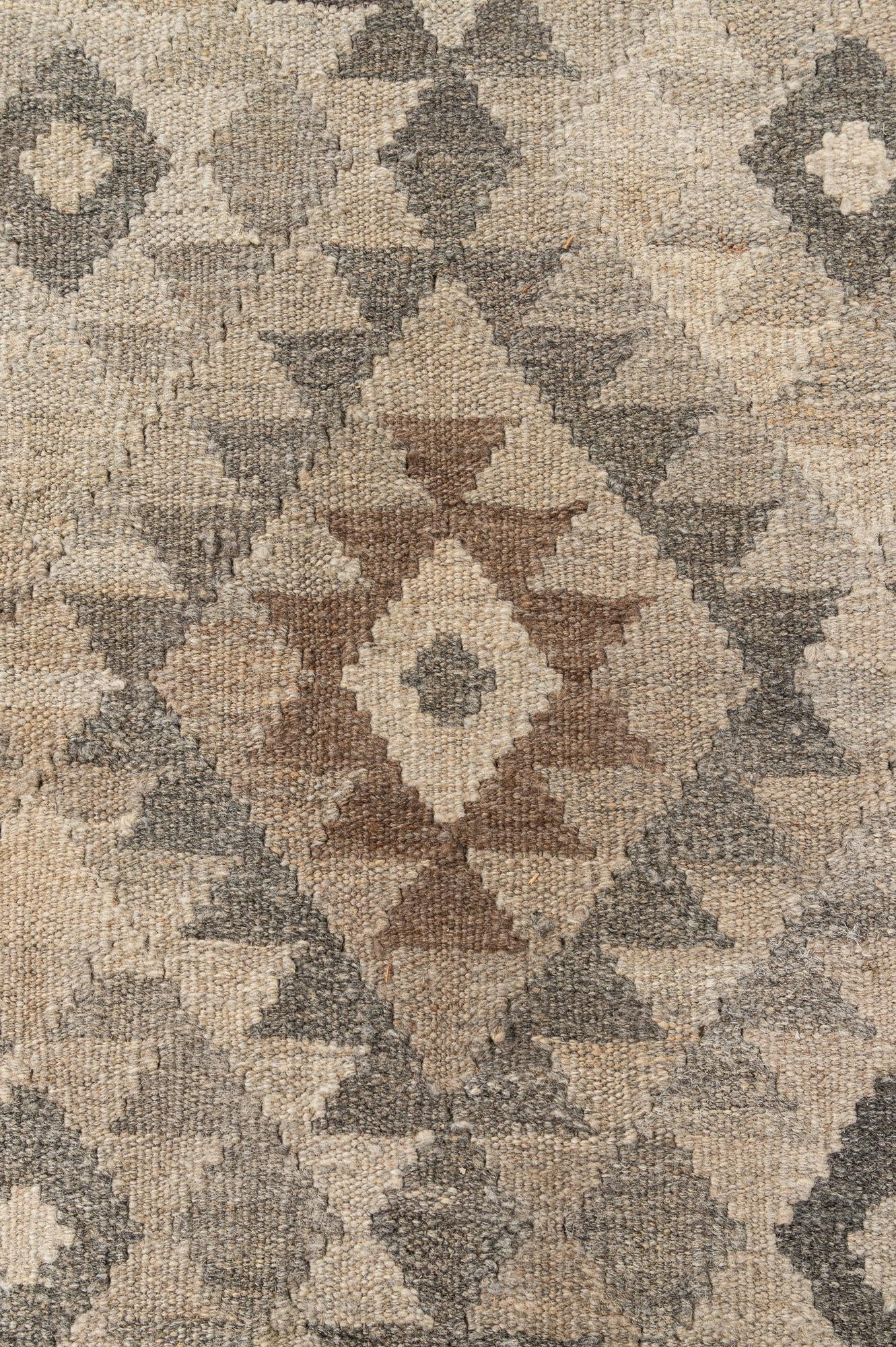 7' x 9' 11 Hand Woven Kilim Maymana Wool Rug