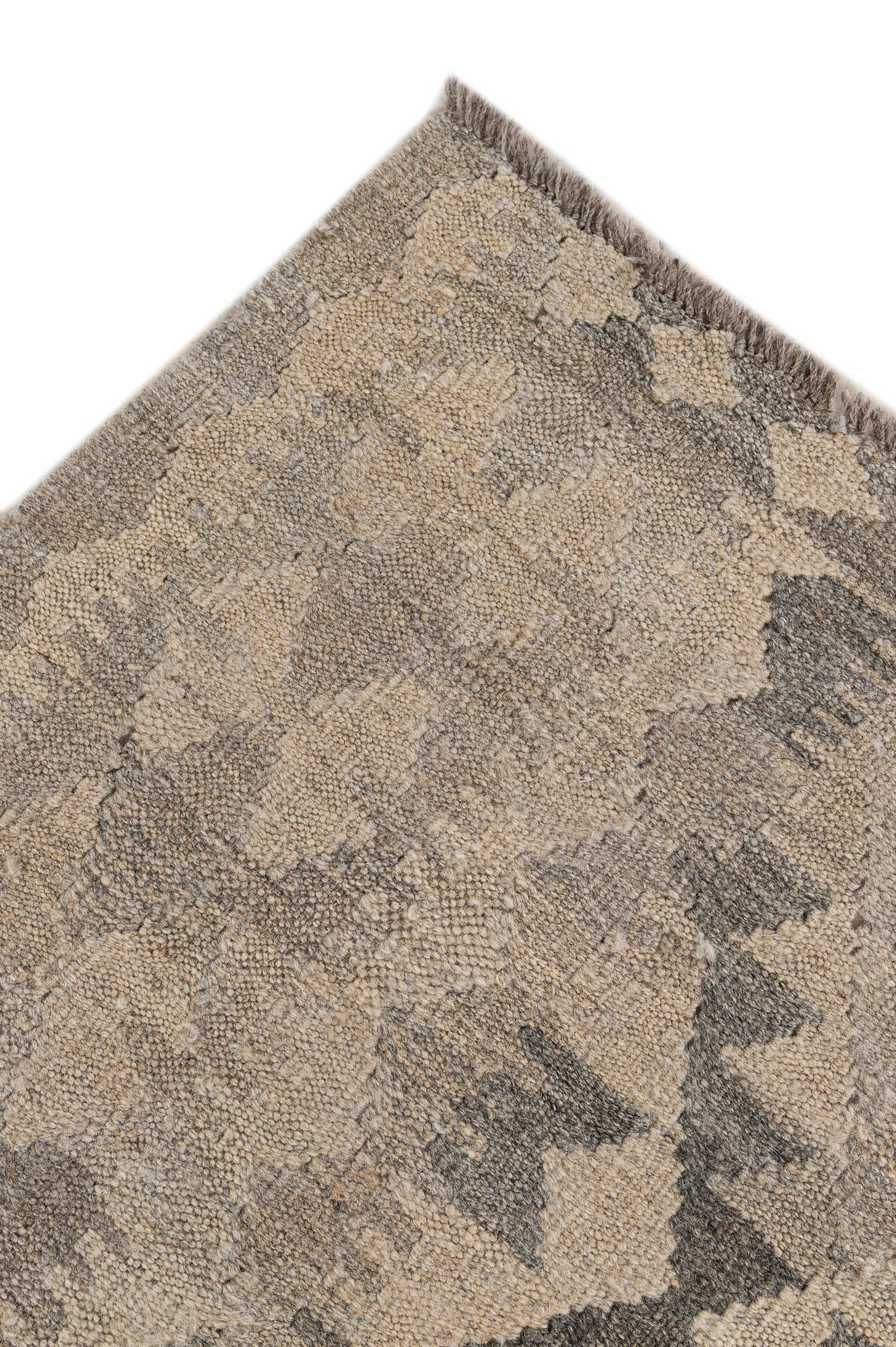 7' x 9' 11 Hand Woven Kilim Maymana Wool Rug