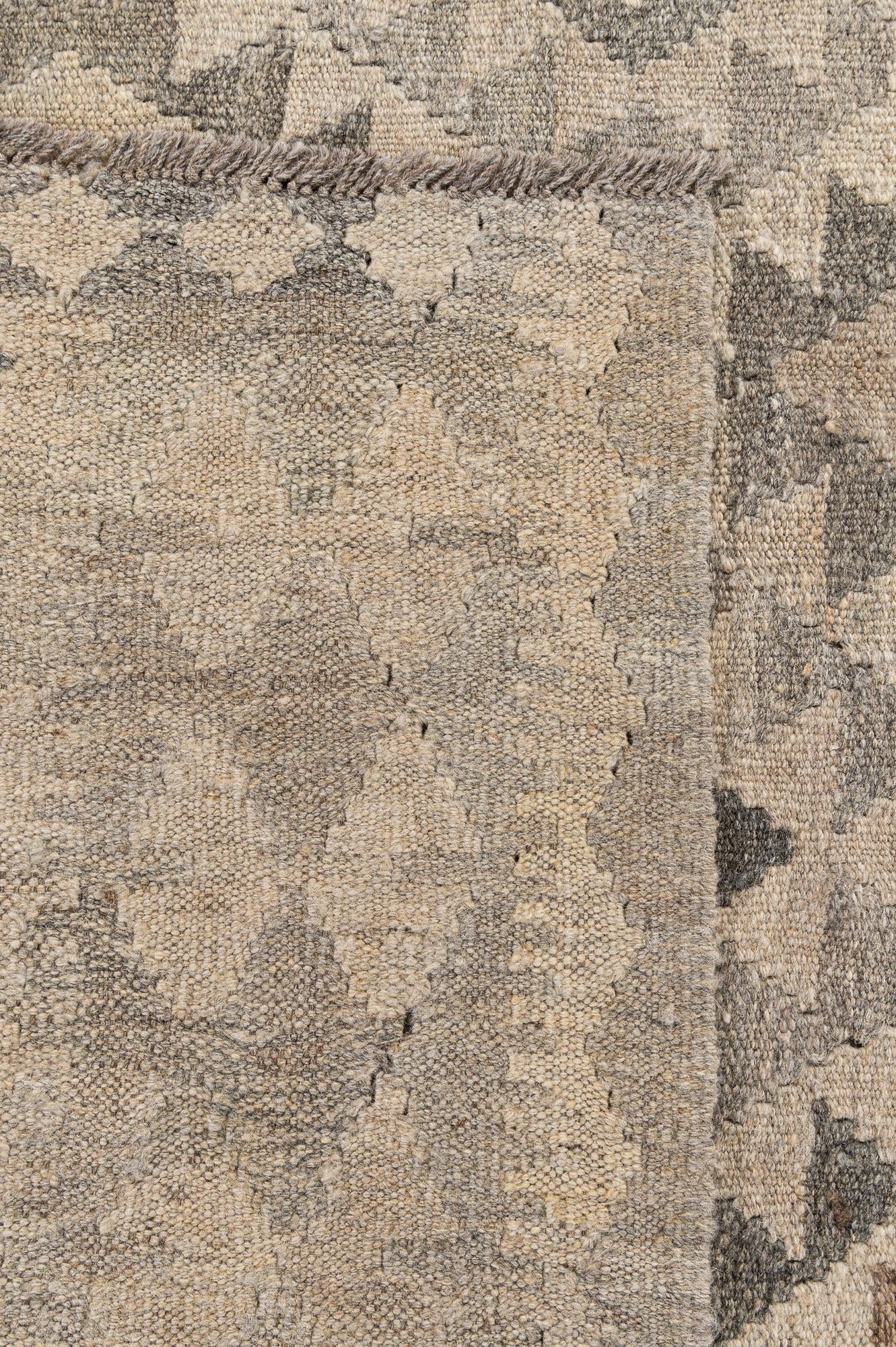 7' x 9' 11 Hand Woven Kilim Maymana Wool Rug