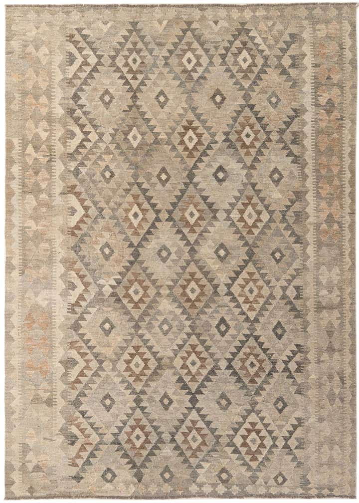 7' x 9' 11 Hand Woven Kilim Maymana Wool Rug