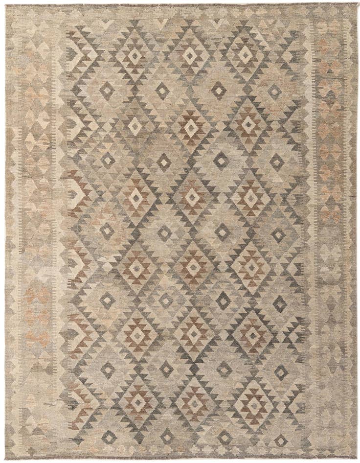 Detail image of 7' x 9' 11 Hand Woven Kilim Maymana Wool Rug