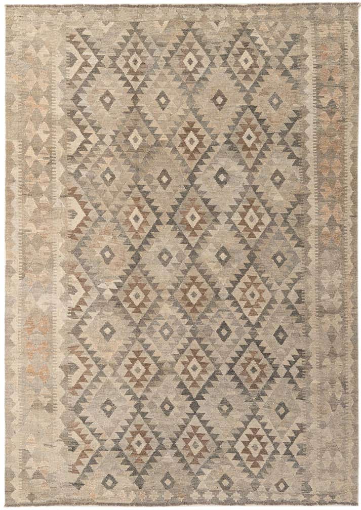 7' x 9' 11 Hand Woven Kilim Maymana Wool Rug