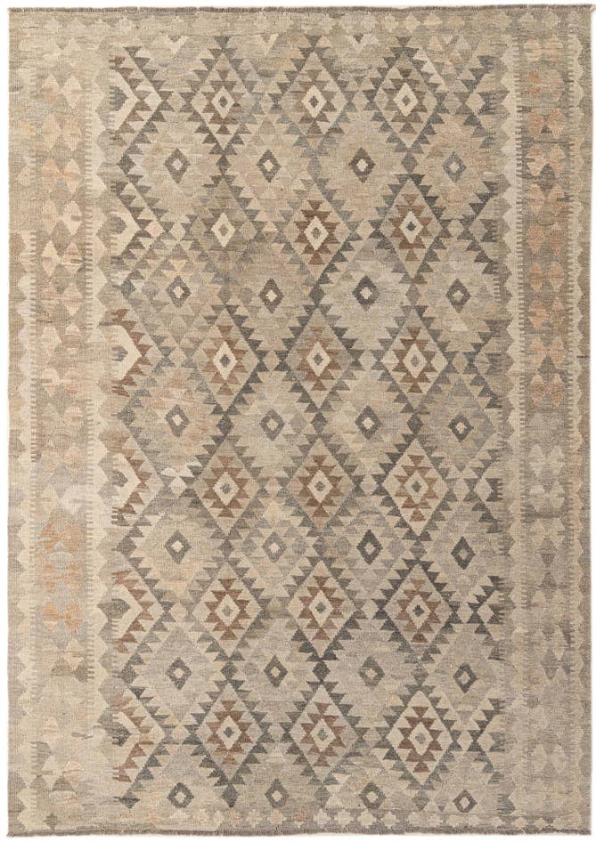 Detail image of 7' x 9' 11 Hand Woven Kilim Maymana Wool Rug