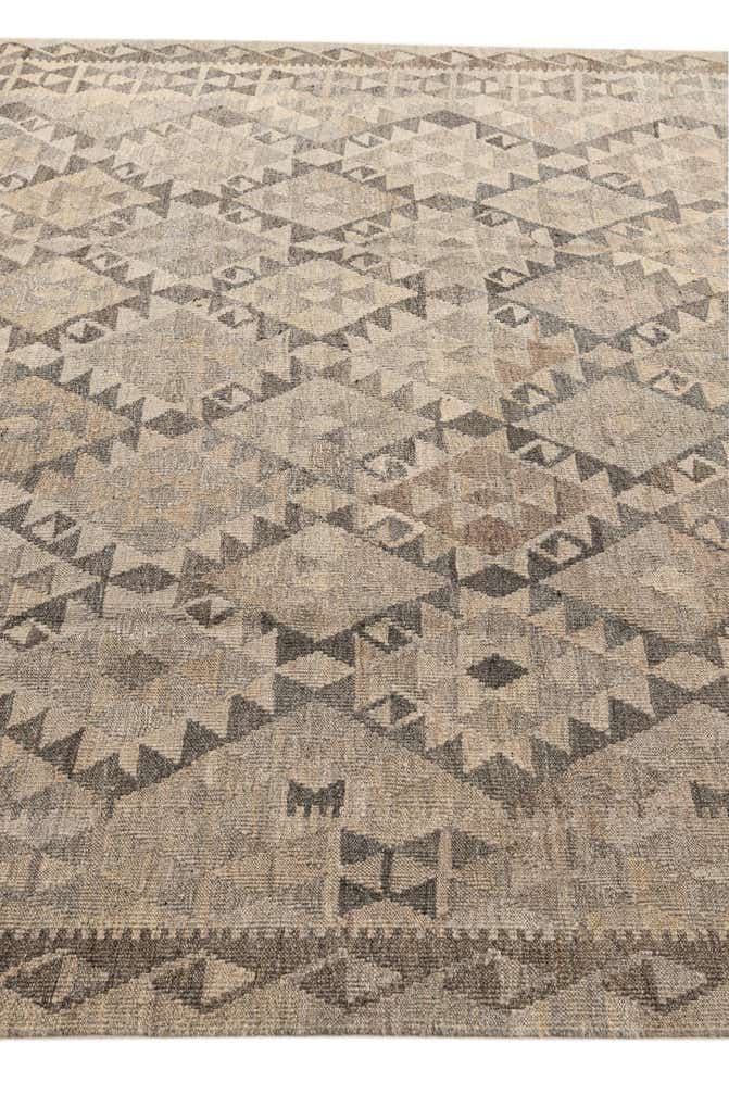 6' 9 x 10' Hand Woven Kilim Maymana Wool Rug