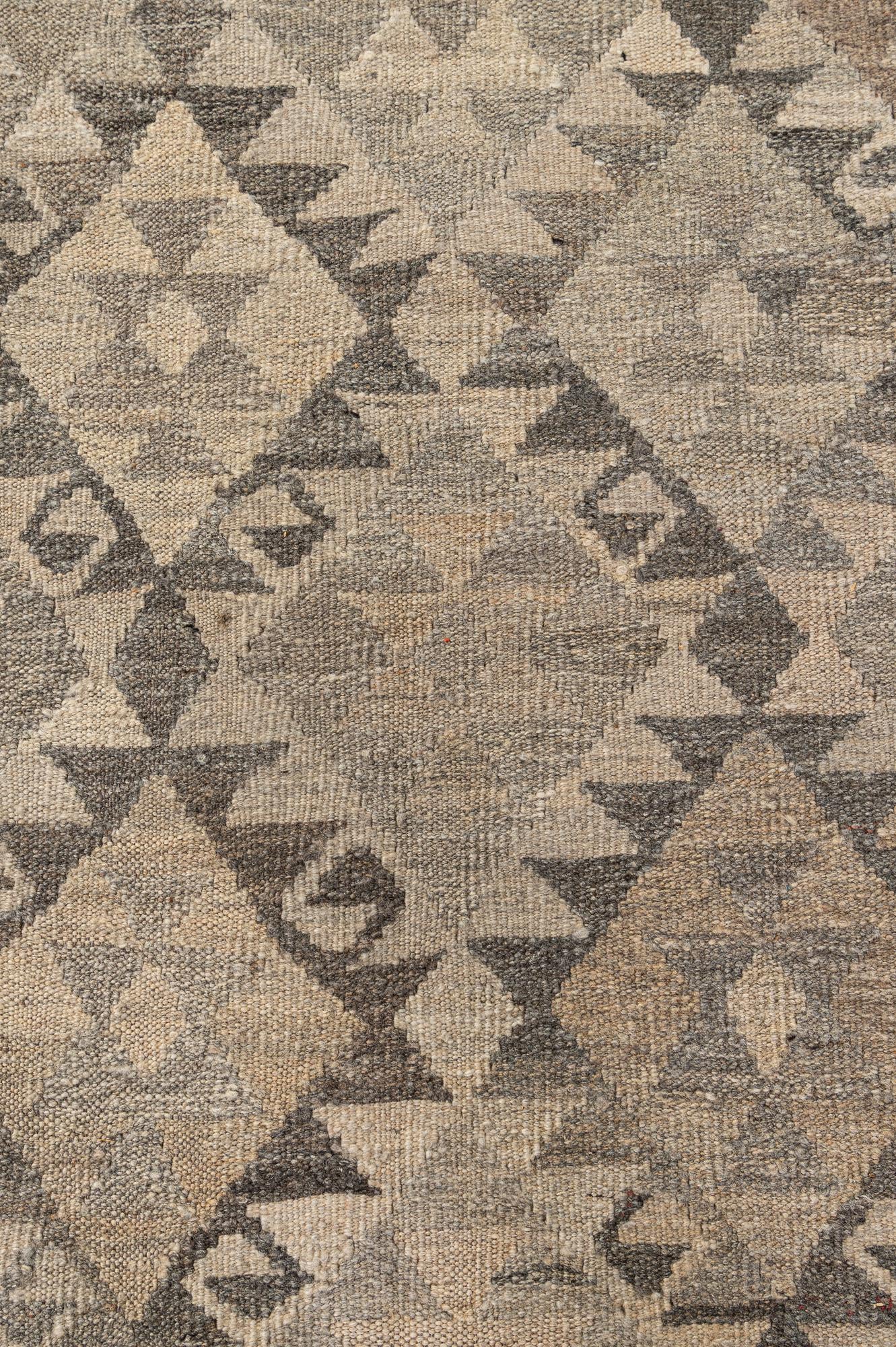 6' 9 x 10' Hand Woven Kilim Maymana Wool Rug