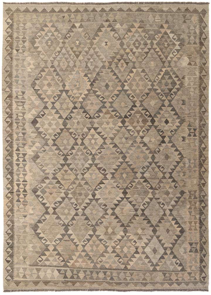 6' 9 x 10' Hand Woven Kilim Maymana Wool Rug