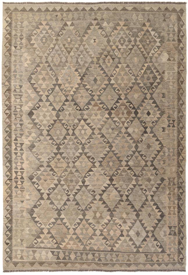 Detail image of 6' 9 x 10' Hand Woven Kilim Maymana Wool Rug