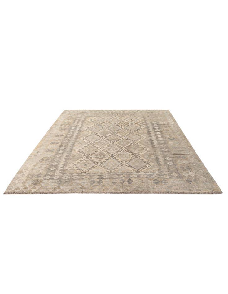 Detail image of 6' 11 x 9' 9 Hand Woven Kilim Maymana Wool Rug