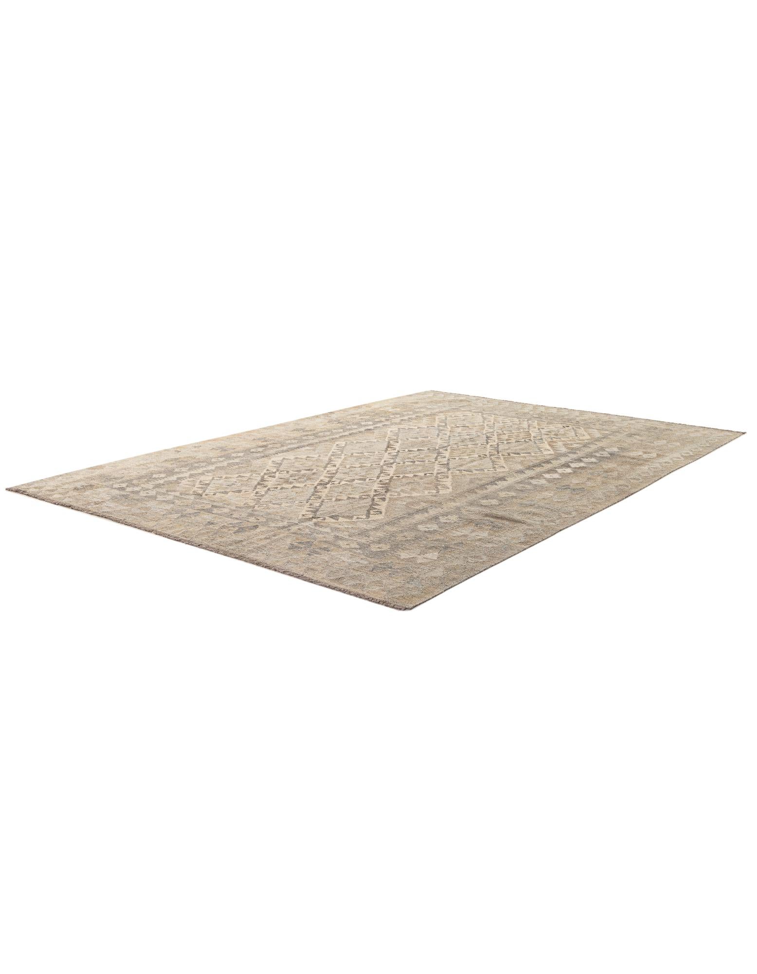 6' 11 x 9' 9 Hand Woven Kilim Maymana Wool Rug