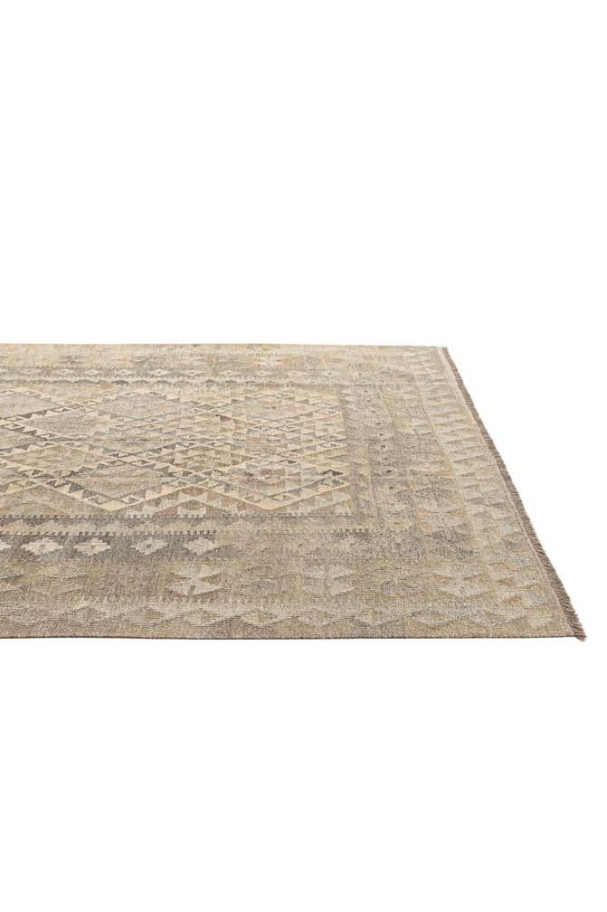 6' 11 x 9' 9 Hand Woven Kilim Maymana Wool Rug