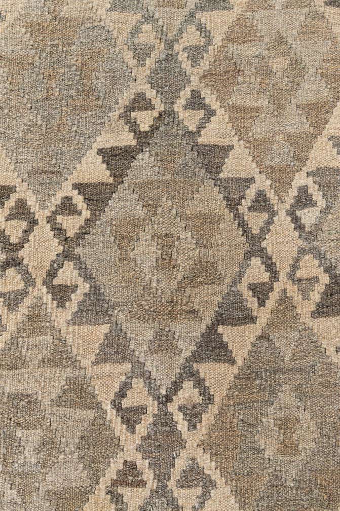 6' 11 x 9' 9 Hand Woven Kilim Maymana Wool Rug