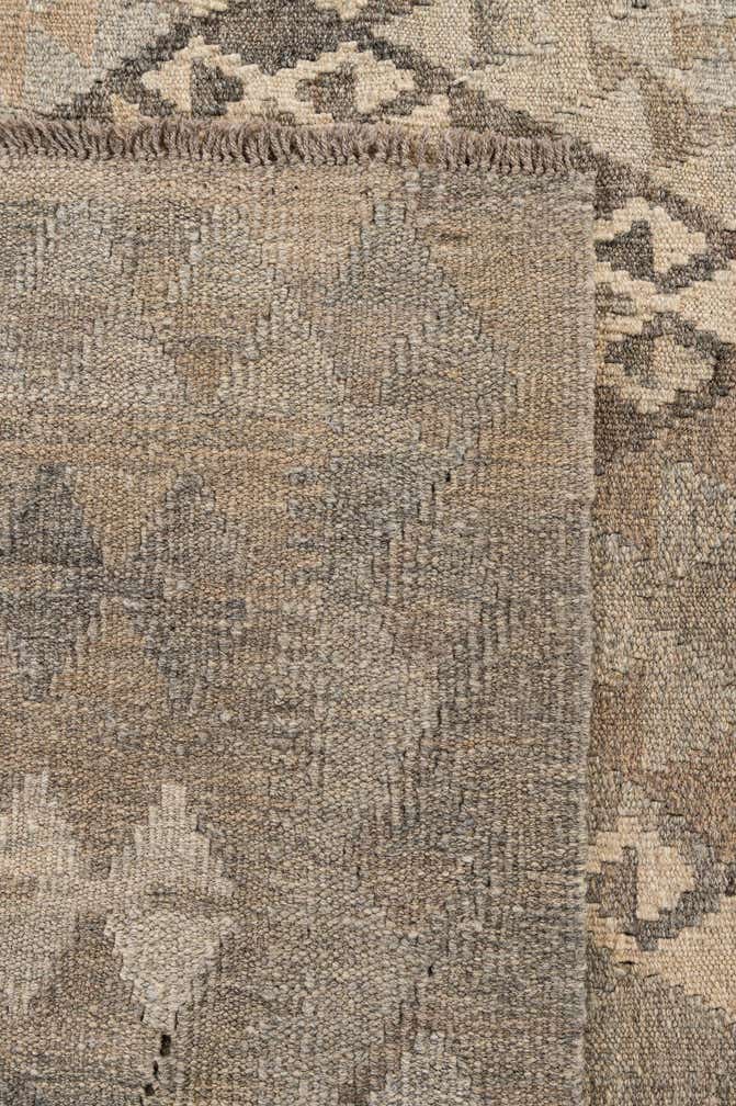 6' 11 x 9' 9 Hand Woven Kilim Maymana Wool Rug