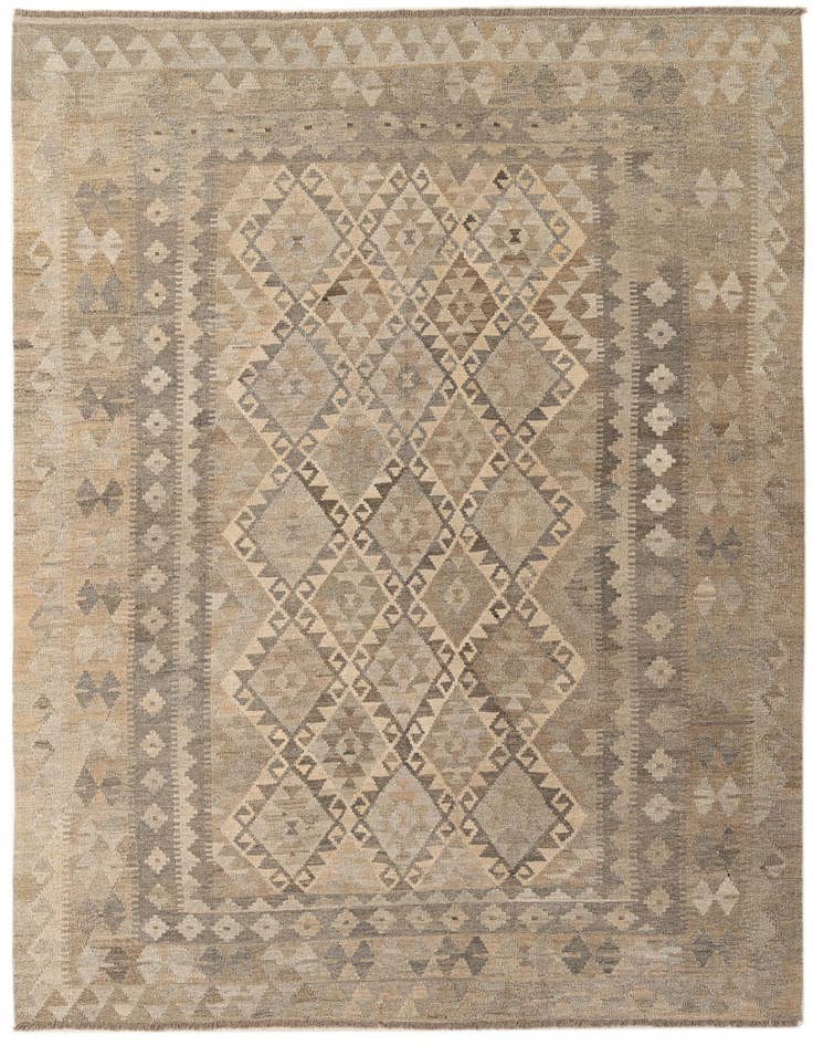 Detail image of 6' 11 x 9' 9 Hand Woven Kilim Maymana Wool Rug