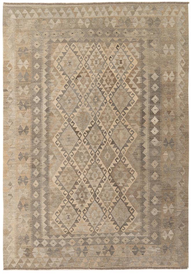 Detail image of 6' 11 x 9' 9 Hand Woven Kilim Maymana Wool Rug