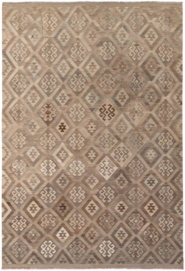 Detail image of 6' 9 x 10' Hand Knotted Kilim Maymana Wool Rug