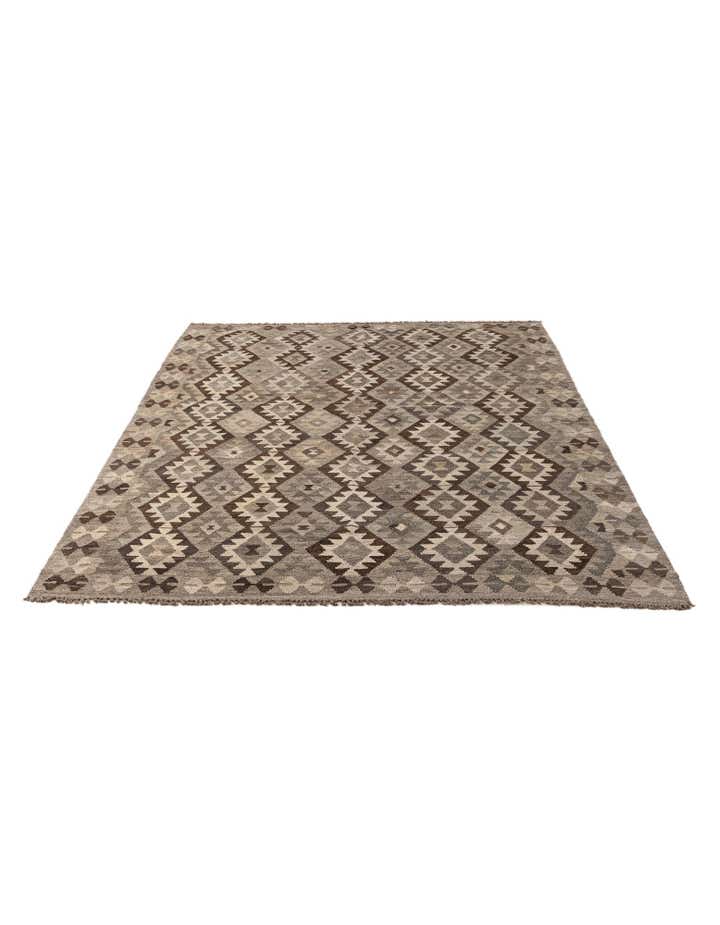 6' 9 x 9' 9 Hand Woven Kilim Maymana Wool Rug