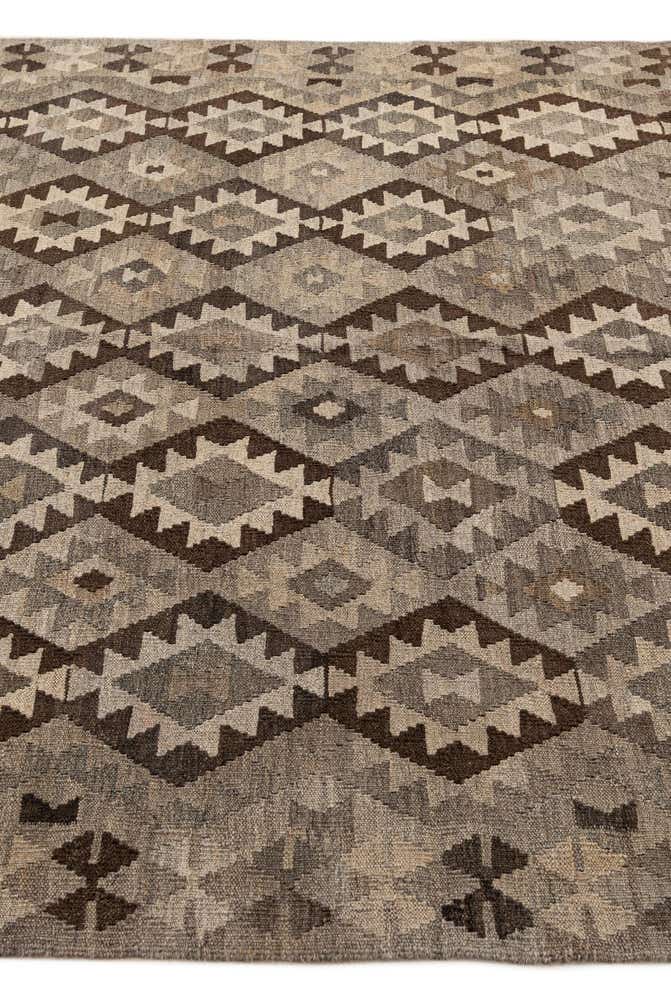 6' 9 x 9' 9 Hand Woven Kilim Maymana Wool Rug