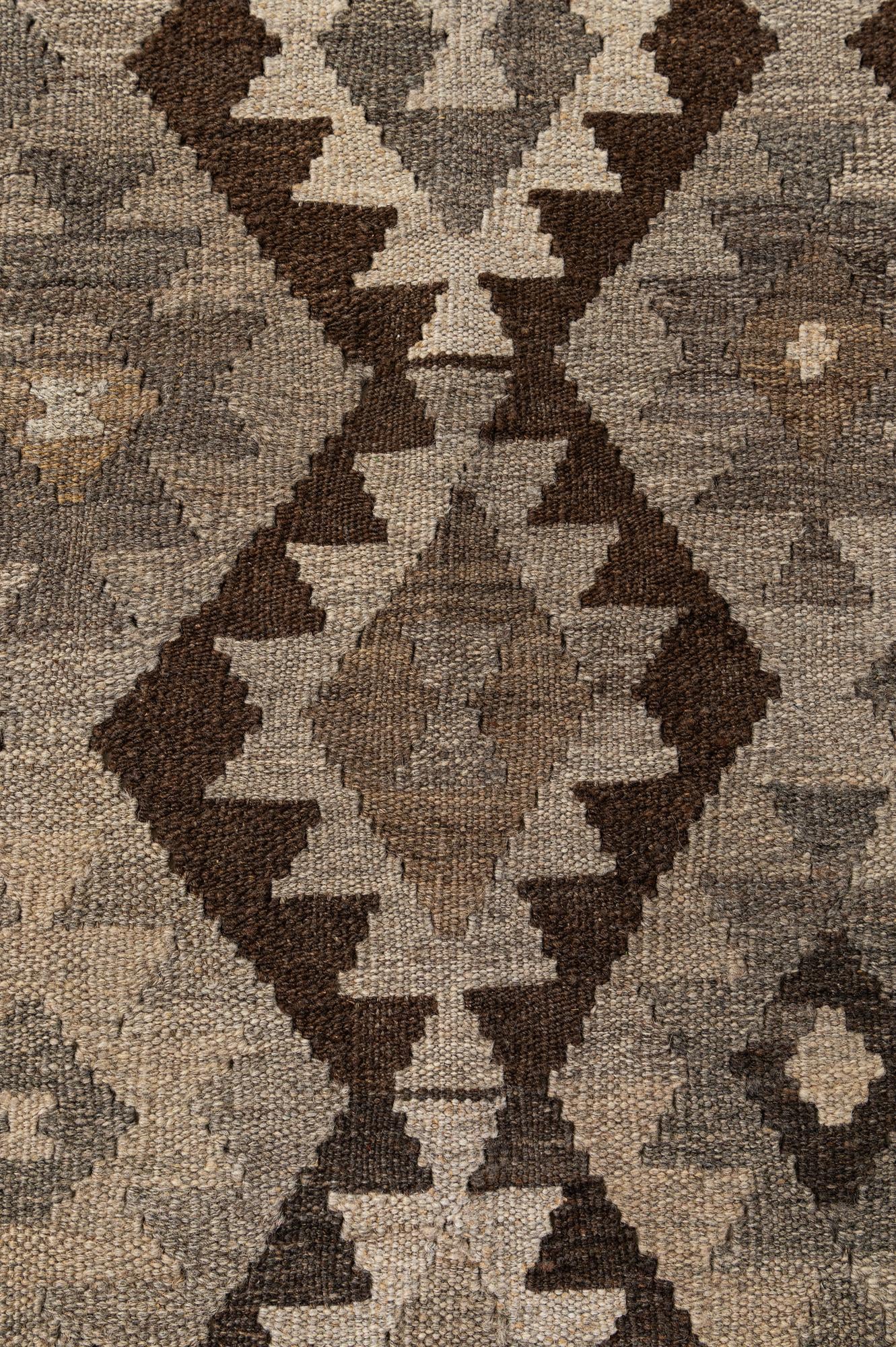 6' 9 x 9' 9 Hand Woven Kilim Maymana Wool Rug
