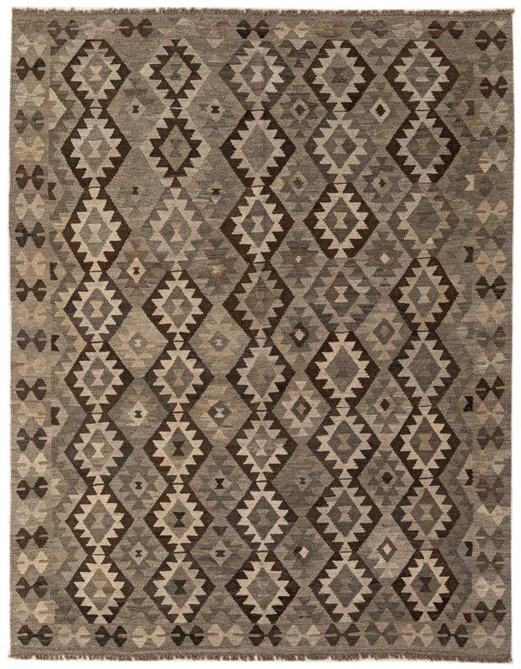 Detail image of 6' 9 x 9' 9 Hand Woven Kilim Maymana Wool Rug
