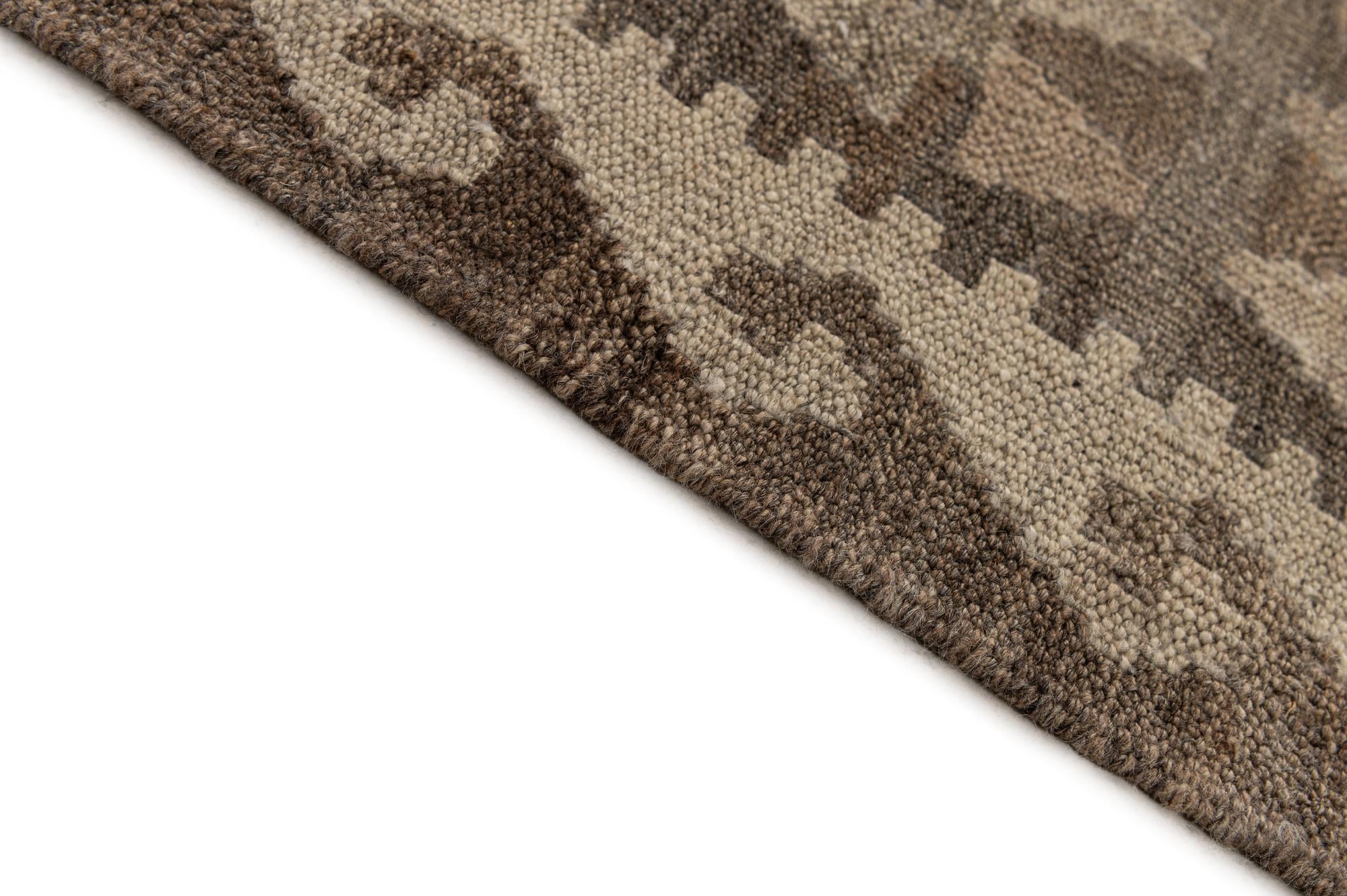 6' 9 x 9' 8 Hand Knotted Kilim Maymana Wool Rug