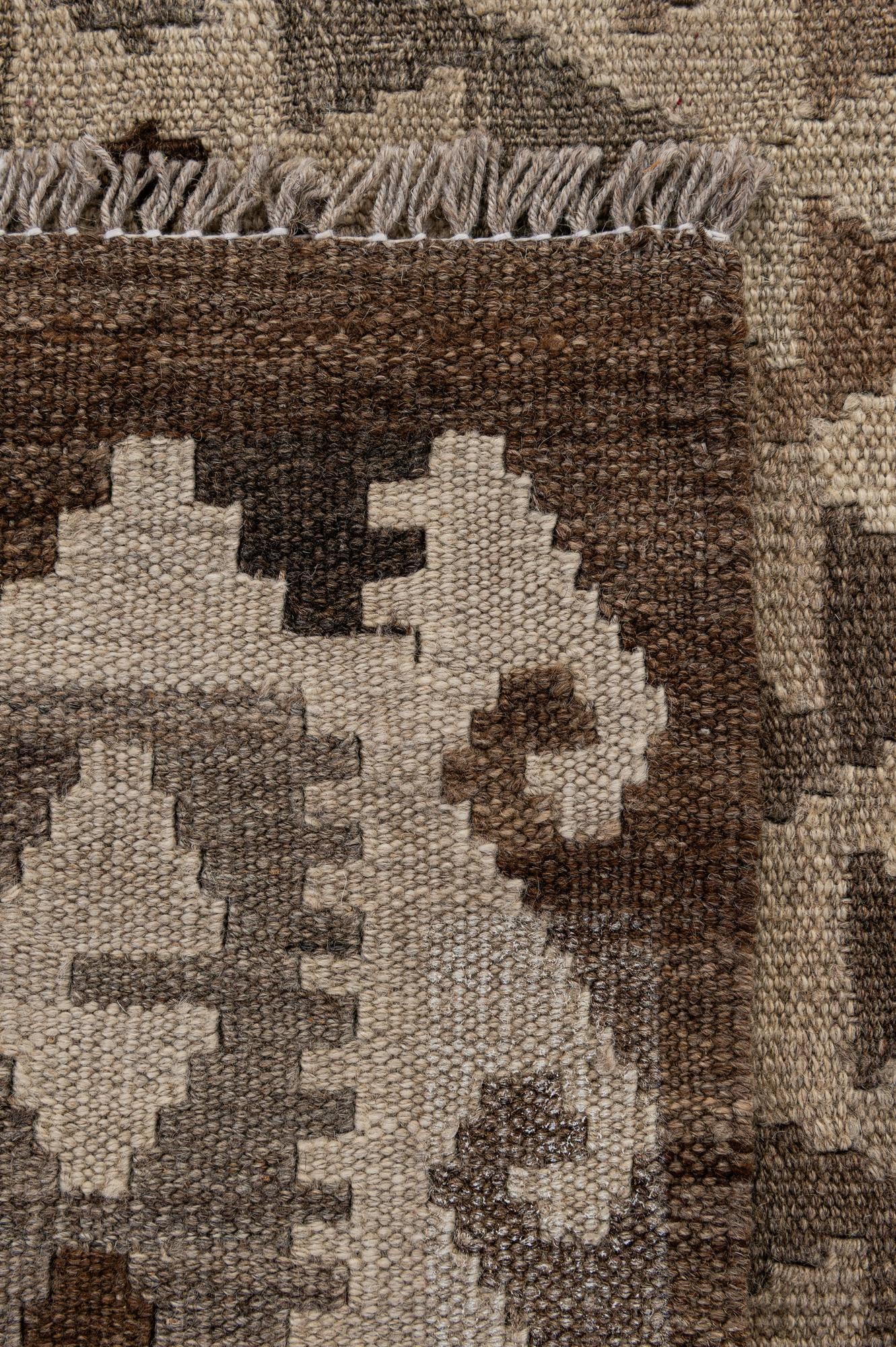 6' 9 x 9' 8 Hand Knotted Kilim Maymana Wool Rug