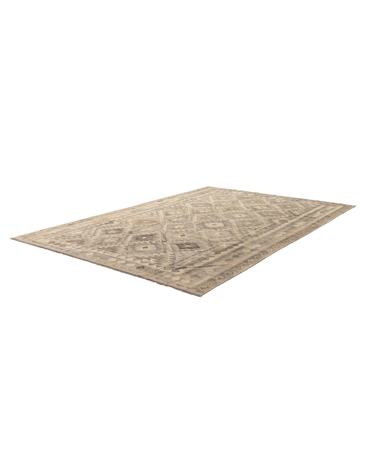 6' 9 x 9' 9 Hand Woven Kilim Maymana Wool Rug