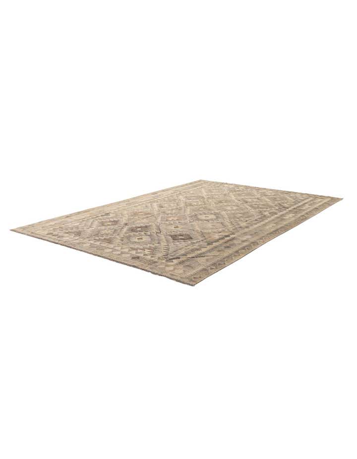 6' 9 x 9' 9 Hand Woven Kilim Maymana Wool Rug