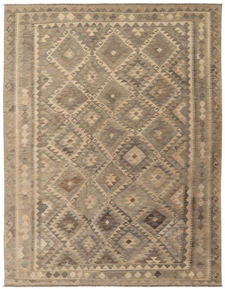Detail image of 6' 9 x 9' 9 Hand Woven Kilim Maymana Wool Rug