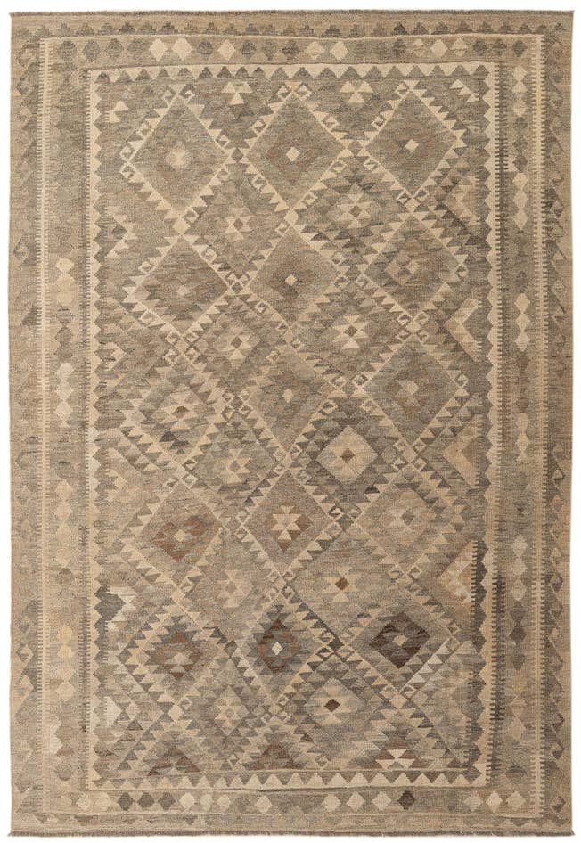 Detail image of 6' 9 x 9' 9 Hand Woven Kilim Maymana Wool Rug