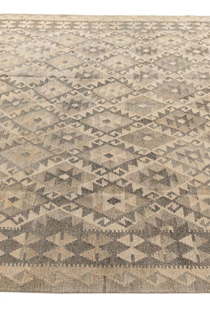 6' 10 x 9' 9 Hand Woven Kilim Maymana Wool Rug