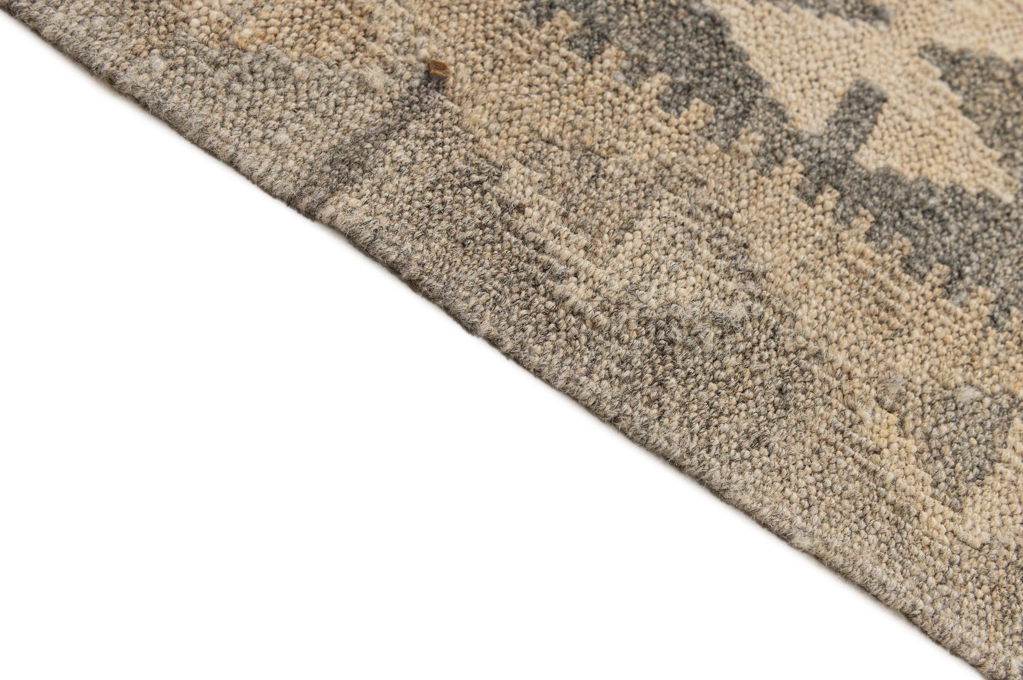 6' 10 x 9' 9 Hand Woven Kilim Maymana Wool Rug