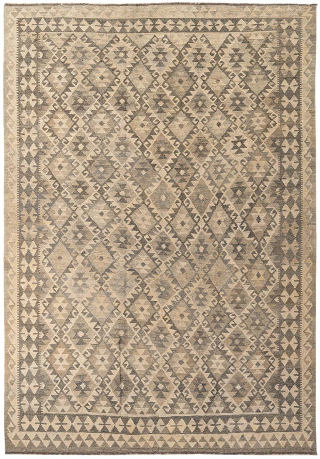 Detail image of 6' 10 x 9' 9 Hand Woven Kilim Maymana Wool Rug