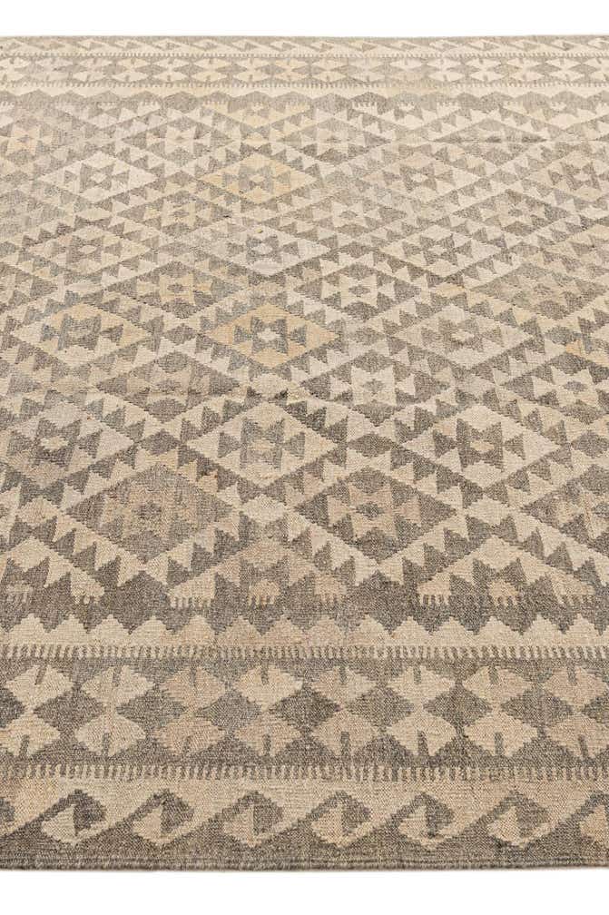 6' 10 x 9' 9 Hand Woven Kilim Maymana Wool Rug